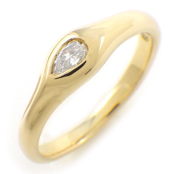 ティファニー Tiffany & Co. リング 1ポイント ペアシェイプ ダイヤモンド K18YG 7.5号 【中古】