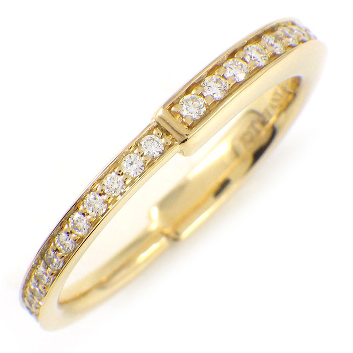 ティファニー Tiffany & Co. リング ロック フル パヴェ ダイヤモンド 計0.38ct K18YG 14号 【中古】