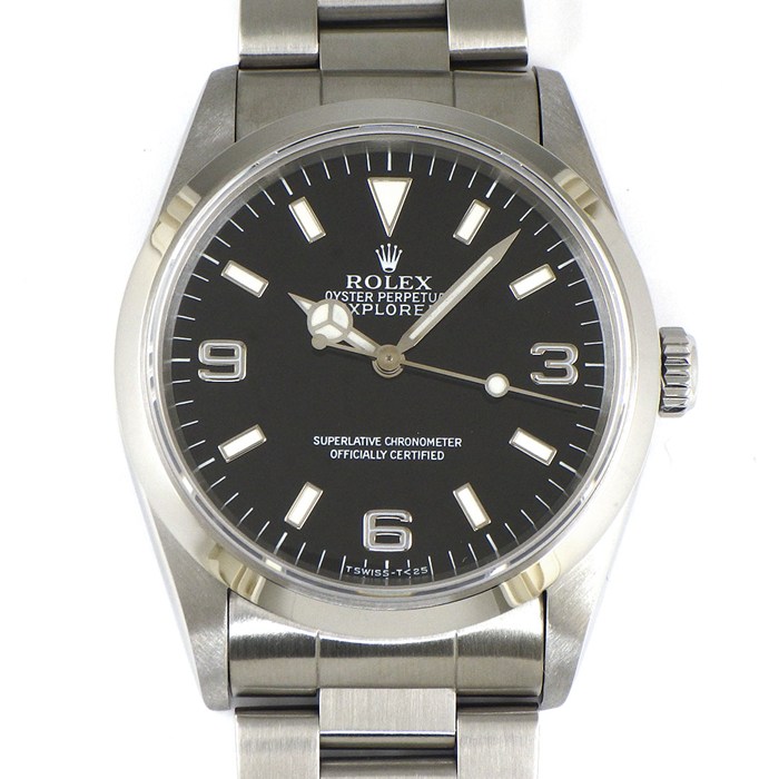 ロレックス Rolex 腕時計 エクスプローラーI 14270 U番 1997年製 夜光インデックス 夜光針 ブラック文字盤 SS 自動巻き 【中古】
