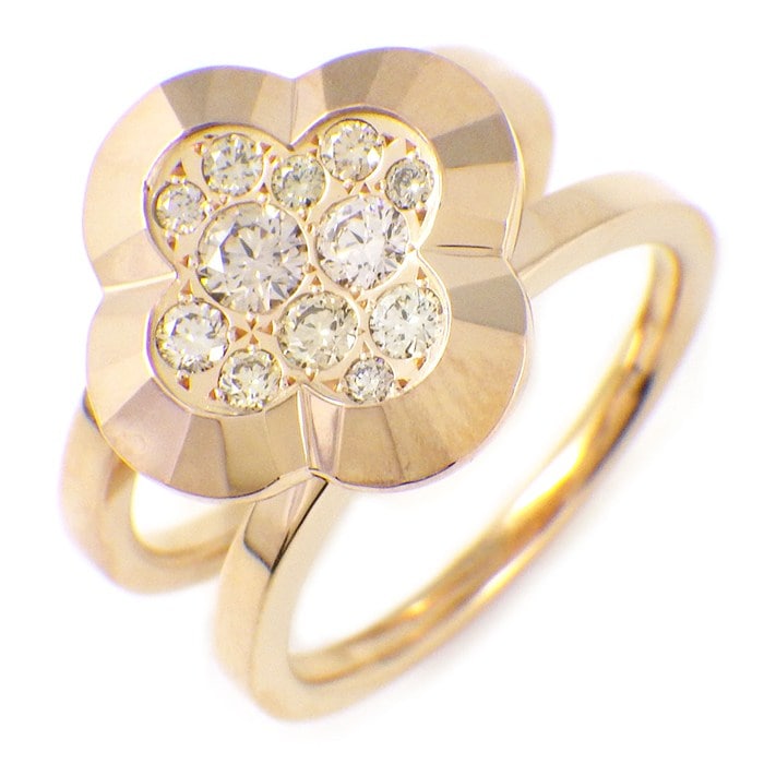 カシケイ KASHIKEY リング アンフォゲッタブル モティーフ ダブルリング パヴェ ダイヤモンド 計0.40ct K18PG 12号 / 52 【中古】