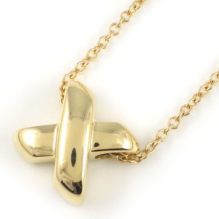  ティファニー Tiffany & Co. ネックレス シグネチャー クロス ステッチ K18YG 【中古】