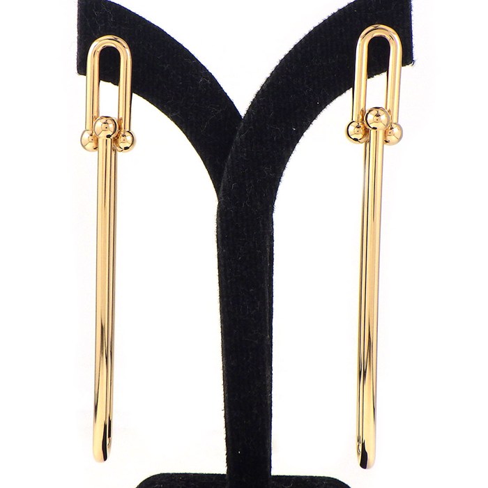  ティファニー Tiffany & Co. ピアス ハードウェア ダブルロング K18PG 【中古】