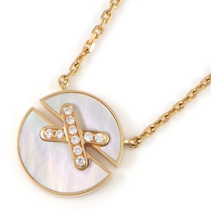 ショーメ Chaumet ネックレス ション ジュ ドゥ リアン ハーモニー SM 084220 10ポイント ダイヤモンド 計0.06ct ホワイト シェル K18PG 【中古】