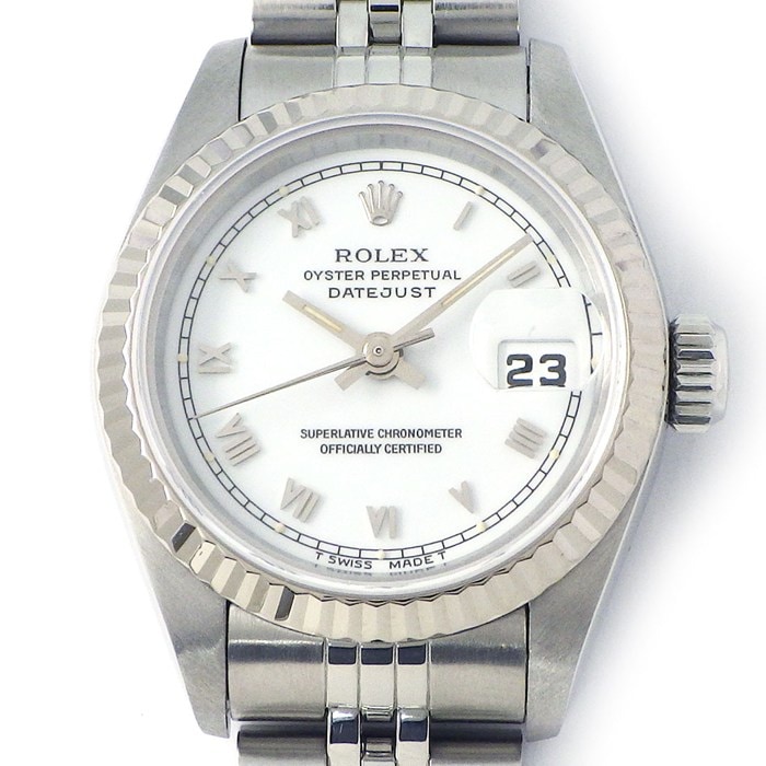 ロレックス Rolex 腕時計 デイトジャスト 69174 S番 1993年製 ホワイト文字盤 ローマンインデックス デイト 夜光針・インデックス K18WG SS 自動巻き 【OH済み】 【中古】