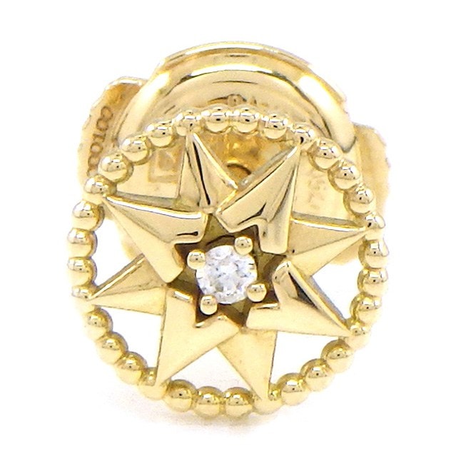 クリスチャンディオール Christian Dior ピアス ローズデヴァン スモール JRDV95083_0000 スター サークル ラウンド 1ポイント ダイヤモンド 0.01ct K18YG ※片方のみ 【箱・保付き】 【中古】