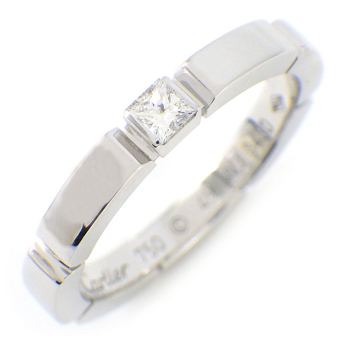 カルティエ Cartier リング マイヨンパンテール 1ポイント プリンセスカット ダイヤモンド K18WG 9号 / #49 【中古】