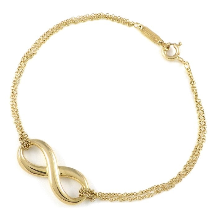 ティファニー Tiffany & Co. ブレスレット インフィニティ ダブルチェーン K18YG 【中古】