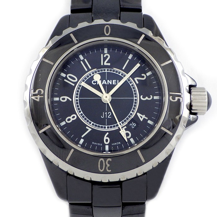 シャネル CHANEL 腕時計 J12 H0682 ブラック文字盤 回転ベゼル セラミック SS クオーツアナログ 【中古】