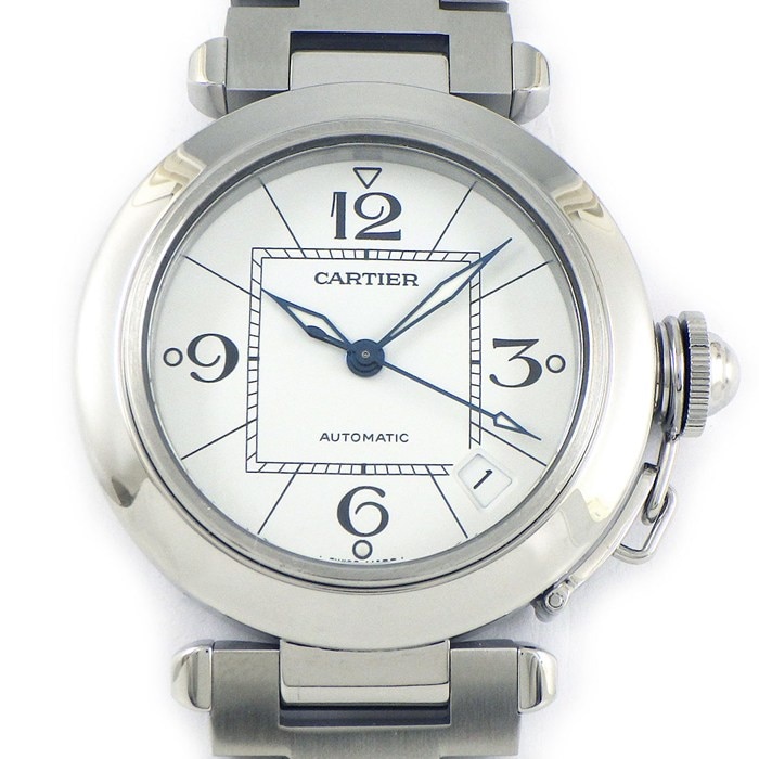 カルティエ Cartier 腕時計 パシャC W31074M7 ホワイト文字盤 デイト 夜光針・インデックス SS 自動巻き 【中古】