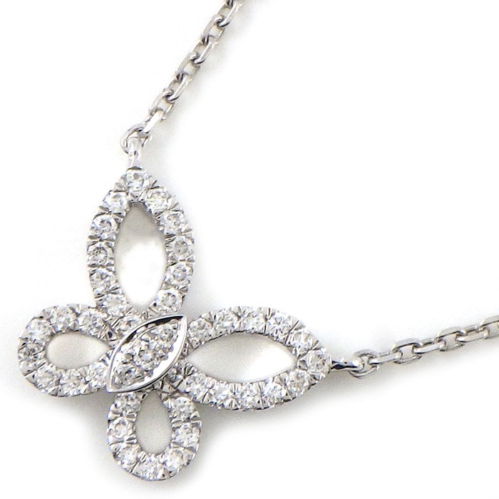 グラフ Graff GRAFF ネックレス ミニバタフライ シルエット RGP808 ダイヤモンド 計0.15ct K18WG 【箱・保付き】 【中古】