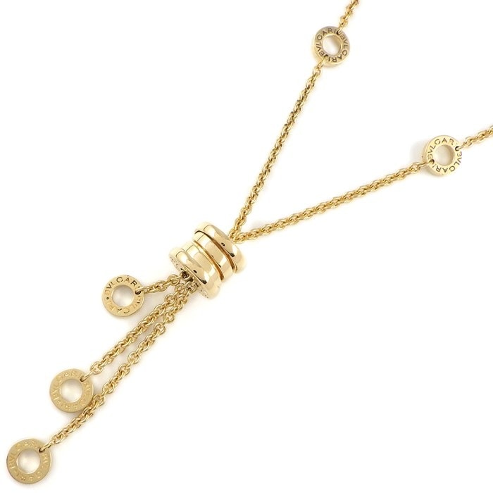 ブルガリ BVLGARI ネックレス B-zero1 ビーゼロワン エレメント スウィング ドロップ ロゴ K18YG 【中古】