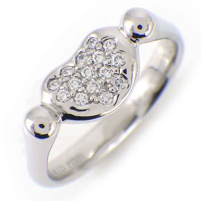 ティファニー Tiffany & Co. リング ビーン デザイン ビーンズ パヴェ ダイヤモンド PT950 11号 【中古】