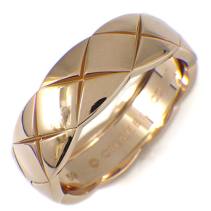 シャネル CHANEL リング ココクラッシュ ミディアム J10817 マトラッセ キルティング K18BG 18.5号 / #59 【中古】