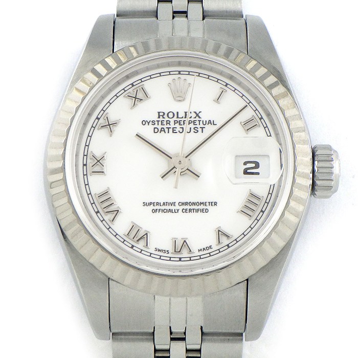 ロレックス Rolex 腕時計 デイトジャスト 69174 U番 1996年製 ホワイト文字盤 ローマンインデックス デイト K18WG SS 自動巻き 【中古】