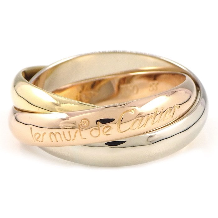カルティエ Cartier リング トリニティ クラシックモデル MM スリーカラー K18PG K18WG K18YG 13号 / #53 【中古】