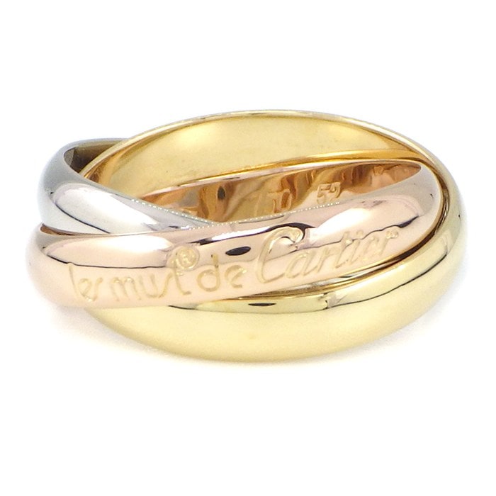 カルティエ Cartier リング トリニティ クラシックモデル MM スリーカラー K18PG K18WG K18YG 12号 / #52 【中古】