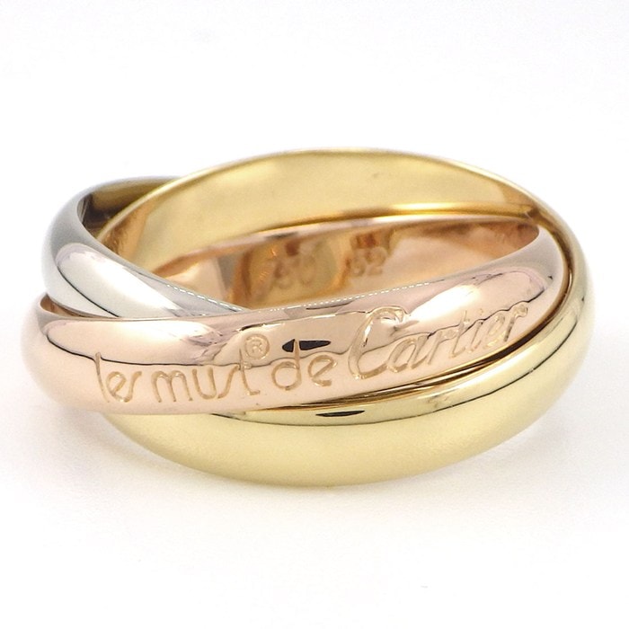 カルティエ Cartier リング トリニティ クラシックモデル MM スリーカラー K18PG K18WG K18YG 12号 / #52 【中古】