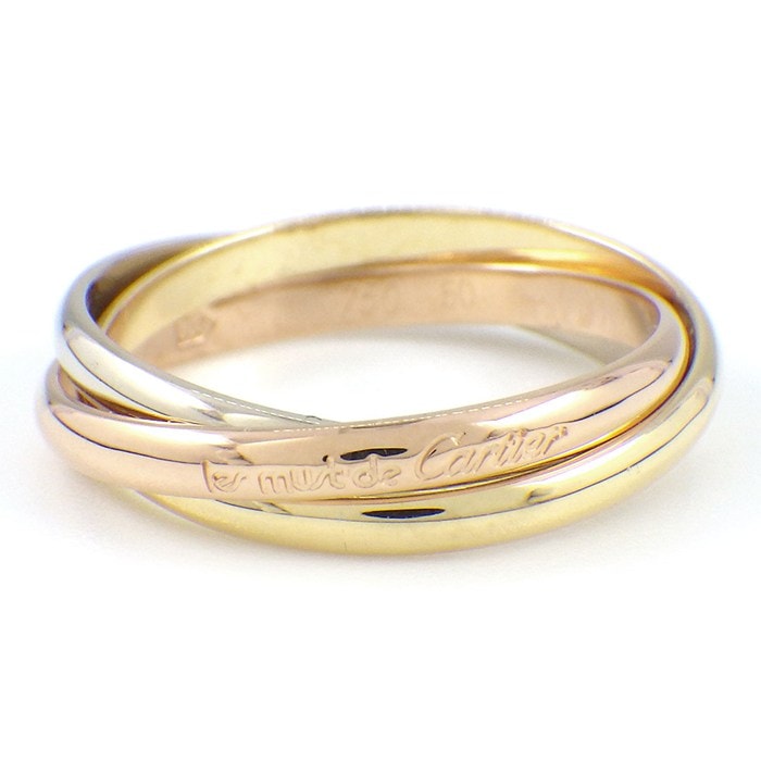 カルティエ Cartier リング トリニティ XS スリーカラー K18PG K18WG K18YG 9.5号 / #50 【中古】