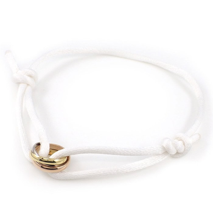 カルティエ Cartier ブレスレット トリニティ ベビー スリーカラー K18PG K18WG K18YG コットンコード 【中古】
