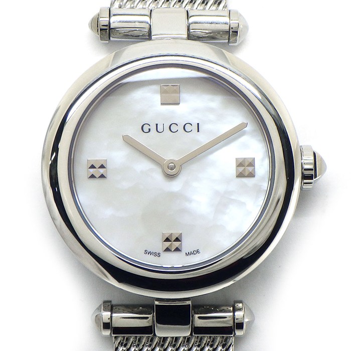 グッチ GUCCI 腕時計 ディアマンティッシマ 141.5 ホワイトシェル文字盤 SS クオーツアナログ 【中古】