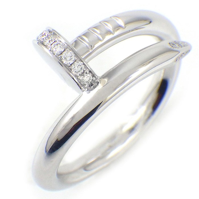 カルティエ Cartier リング ジュストアンクル クラシック B4092754 釘モチーフ 22ポイント ダイヤモンド 計0.13ct K18WG 14号 / #54 【中古】
