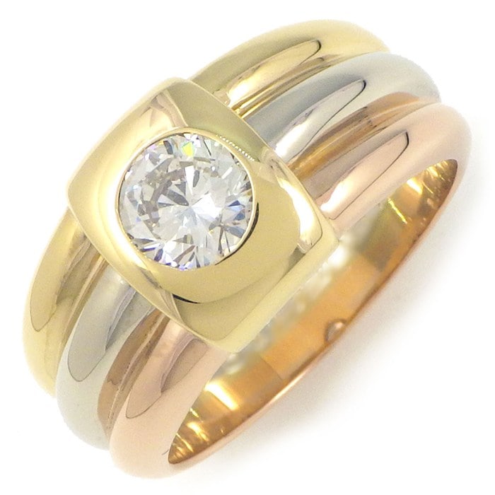 カルティエ Cartier リング トリニティ スリーカラー 1ポイント ダイヤモンド 約0.45-0.50ct K18PG K18WG K18YG 10号 / #50 【中古】