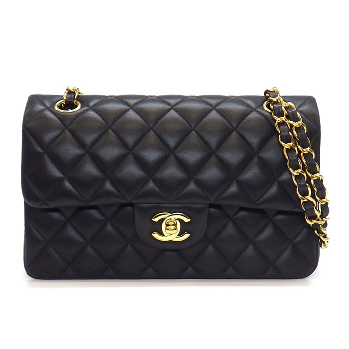シャネル CHANEL ショルダーバッグ マトラッセ23 クラシック スモール A01113 2018年製 ブラック/ボルドー ラムスキン 【中古】