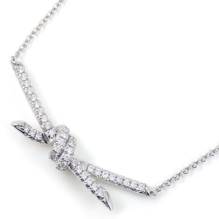 ティファニー Tiffany & Co. ネックレス ノット 70300303 ダイヤモンド 計0.38ct K18WG 【中古】