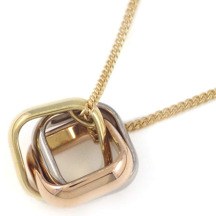 カルティエ Cartier ネックレス トリニティ クッション B7224955 スリーカラー K18PG K18WG K18YG 【箱・保付き】 【中古】