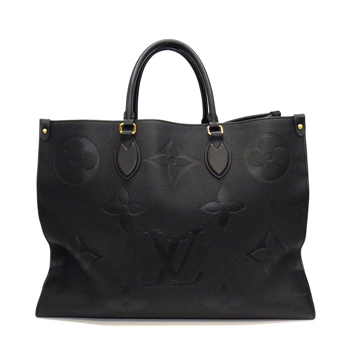 ルイ・ヴィトン LOUIS VUITTON トートバッグ オンザゴー GM M44925 2019年製 ブラック モノグラム・アンプラント レザー 【中古】