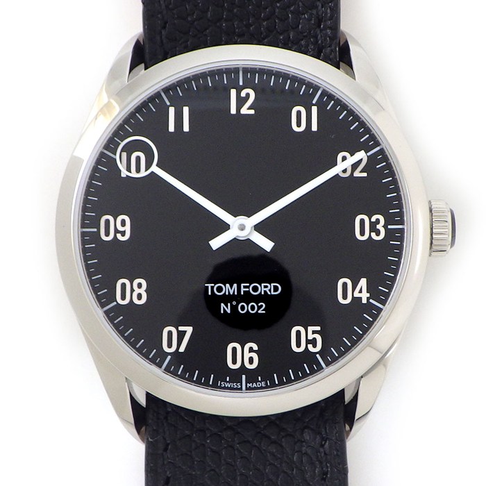 トムフォード TOM FORD 腕時計 N.002 TF0120267293 ブラック文字盤 レザーベルト SS クオーツアナログ