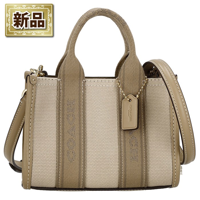 【新品】コーチ COACH ショルダーバッグ ミニ トートバッグ CAQ02 IMLG6 2025 SS ダークナチュラルマルチ キャンバス レザー