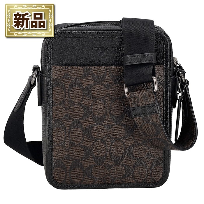 【新品】コーチ COACH ショルダーバッグ サリバン クロスボディバッグ CAT78 QBXAM 2025 SS ウォルナット シグネチャーキャンバス ブラックレザー