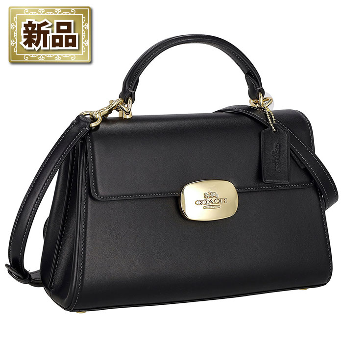 【新品】コーチ COACH ハンドバッグ/ショルダーバッグ エライザ トップ ハンドル CP006 IMBLK 2025 SS ブラック カーフレザー ゴールド金具
