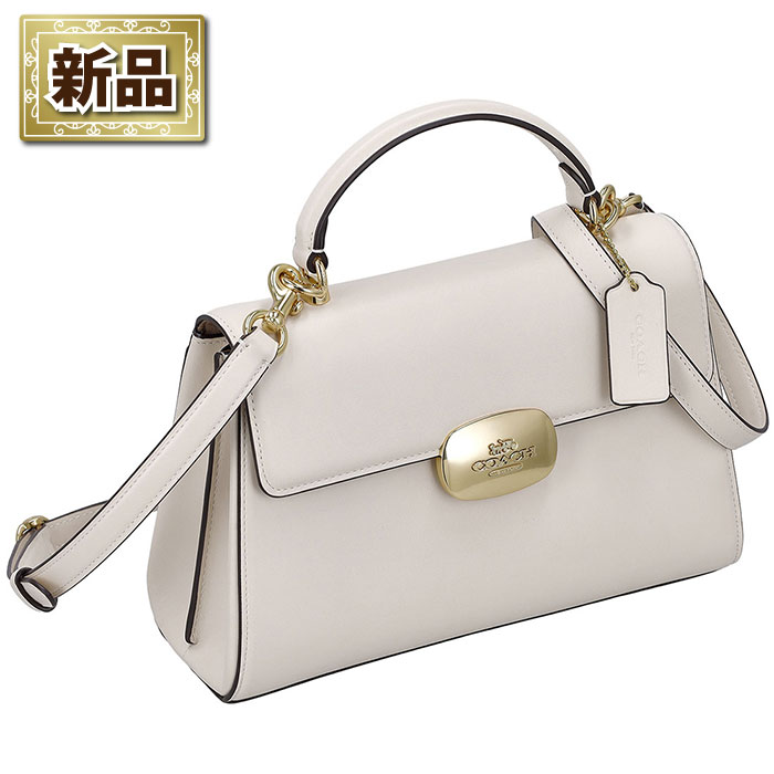 【新品】コーチ COACH ハンドバッグ/ショルダーバッグ エライザ トップ ハンドル CP006 IMCHK 2025 SS チョーク カーフレザー ゴールド金具