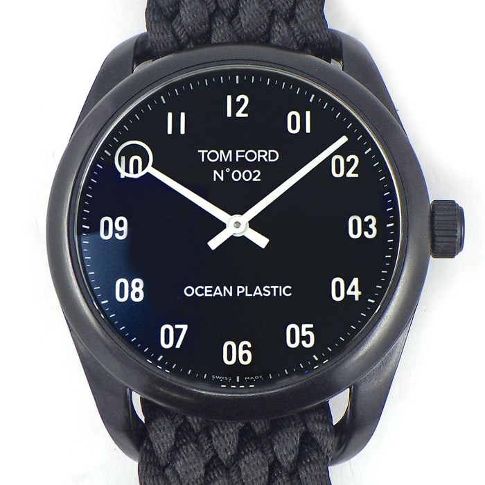 トムフォード TOM FORD 腕時計 N.002 オーシャンプラスチック TFT002023 ブラック文字盤 プラスチック ブラック ナイロンベルト クオーツアナログ