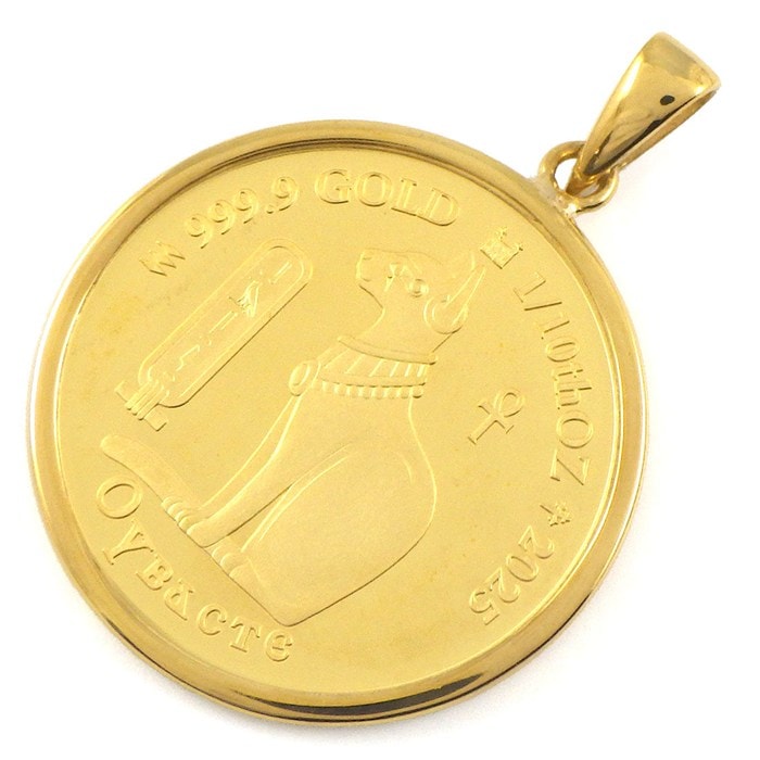 ペンダントトップ クレオパトラ&バステト 1/10oz 2025年 Au999