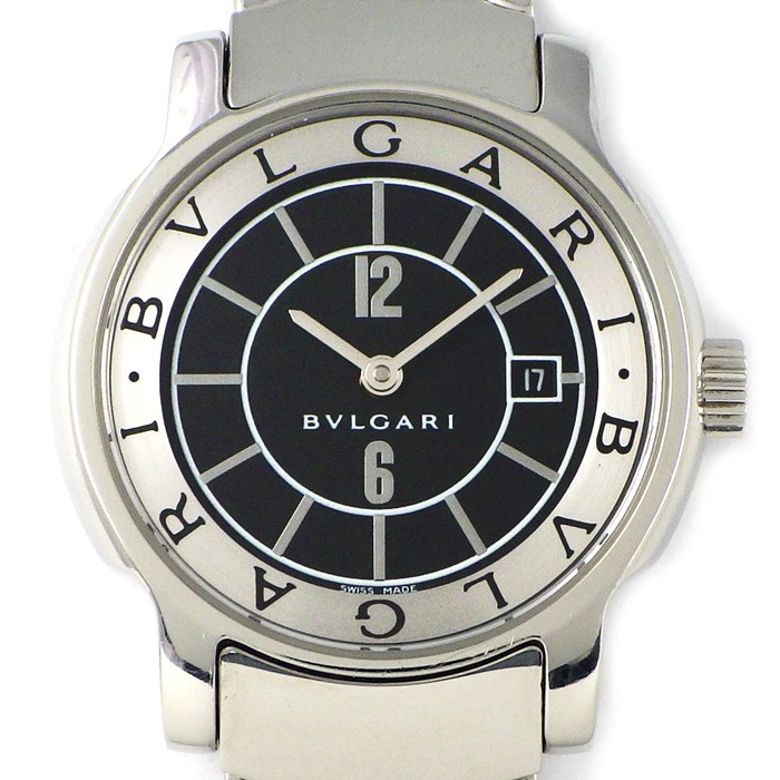 ブルガリ BVLGARI 腕時計 ソロテンポ ST29S ブラック文字盤 デイト SS クオーツアナログ 【中古】