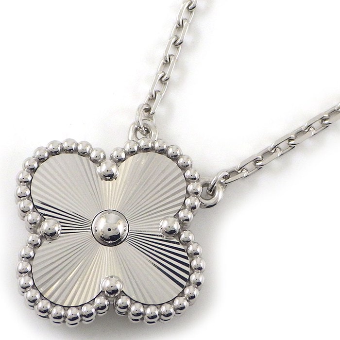 ヴァンクリーフ＆アーペル Van Cleef & Arpels ネックレス ヴィンテージアルハンブラ VCARP9XG00 ギョーシェ K18WG 【箱・保付き】 【中古】