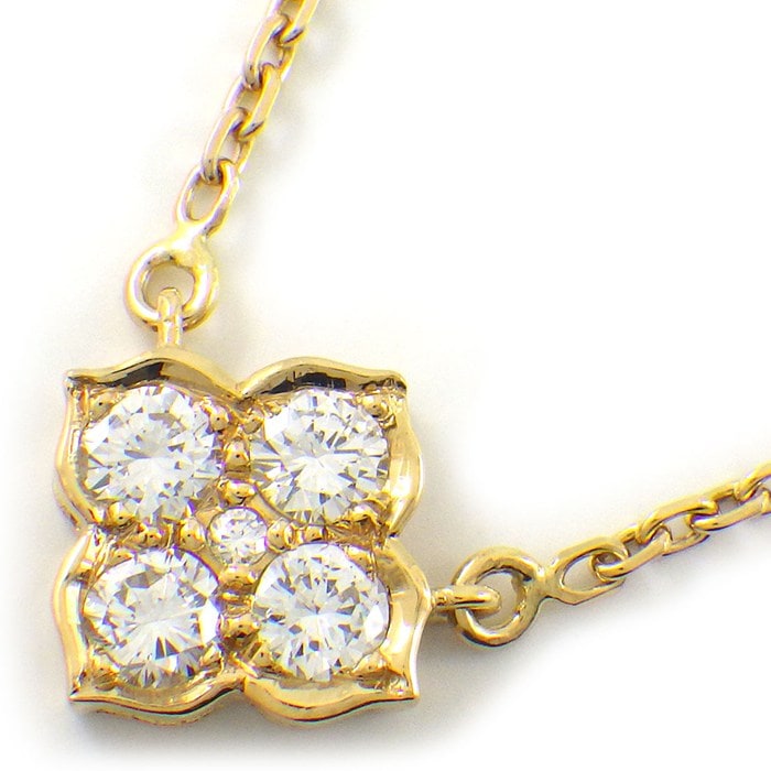 カルティエ Cartier ネックレス ヒンドゥ ロータス スイレン 4ポイント ダイヤモンド K18YG 【中古】