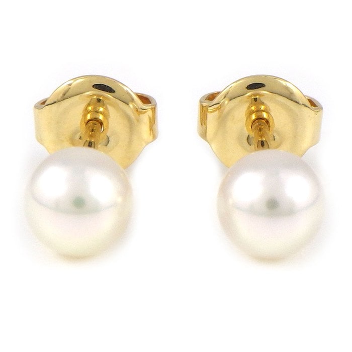 ミキモト MIKIMOTO ピアス あこや真珠 5.5mm珠 K18YG 【中古】