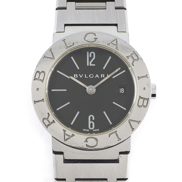 ブルガリ BVLGARI 腕時計 ブルガリブルガリ BB26SS ロゴベゼル ブラック文字盤 SS クオーツアナログ 【中古】