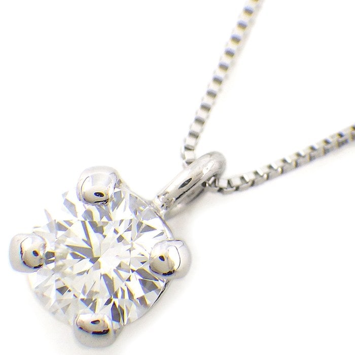 【ダイヤモンド】 ネックレス ソリティア 1ポイント ラウンドブリリアントカット ダイヤモンド 0.513ct(F/VS1/GD) PT900 PT850 【中古】