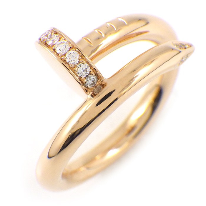 カルティエ Cartier リング ジュストアンクル クラシック B4094851 釘モチーフ 22ポイント ダイヤモンド 計0.13ct K18PG 10.5号 / #51 【中古】