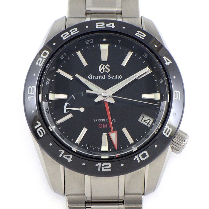 グランドセイコー Grand Seiko 腕時計 スポーツコレクション SBGE253/9R66-0BB0 GMT デイト パワーリザーブ表示 夜光インデックス 夜光針 ブラック文字盤 SS スプリングドライブ 【箱・保付き】 【中古】