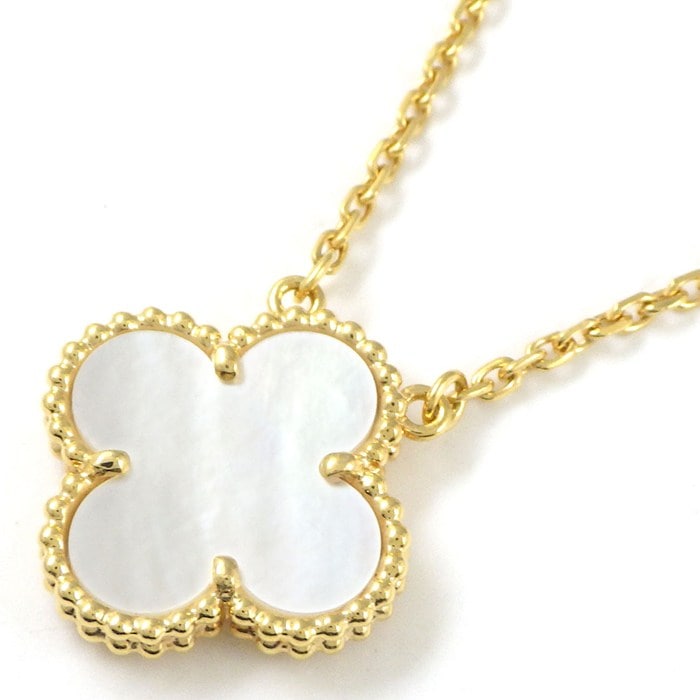 ヴァンクリーフ＆アーペル Van Cleef & Arpels ネックレス ヴィンテージ アルハンブラ ホワイト シェル K18YG 【中古】