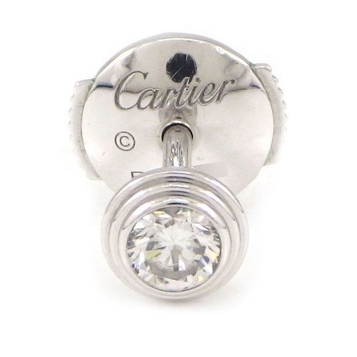 カルティエ Cartier ピアス ダムール MM ディアマン レジェ B8041400 1ポイント ダイヤモンド 0.13ct K18WG ※片方のみ 【中古】