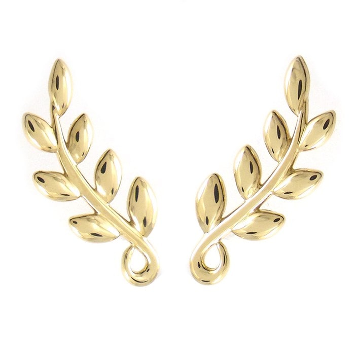 ティファニー Tiffany & Co. ピアス オリーブリーフ クライマー 60702543 K18YG 【中古】