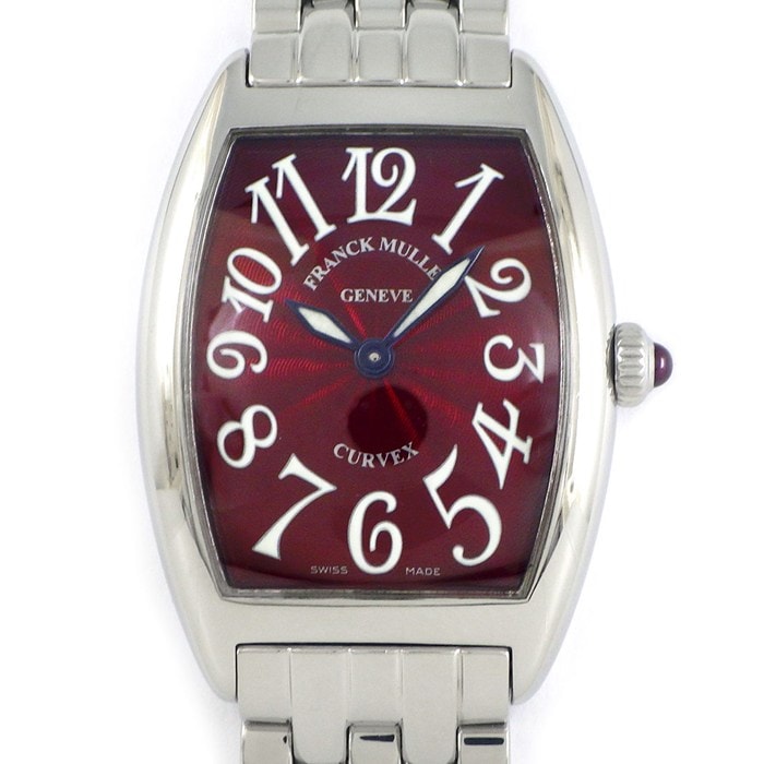 フランクミュラー FRANCK MULLER 腕時計 トノウカーベックス 1752QZ レッドギョーシェ文字盤 夜光針・インデックス SS クオーツアナログ 【中古】