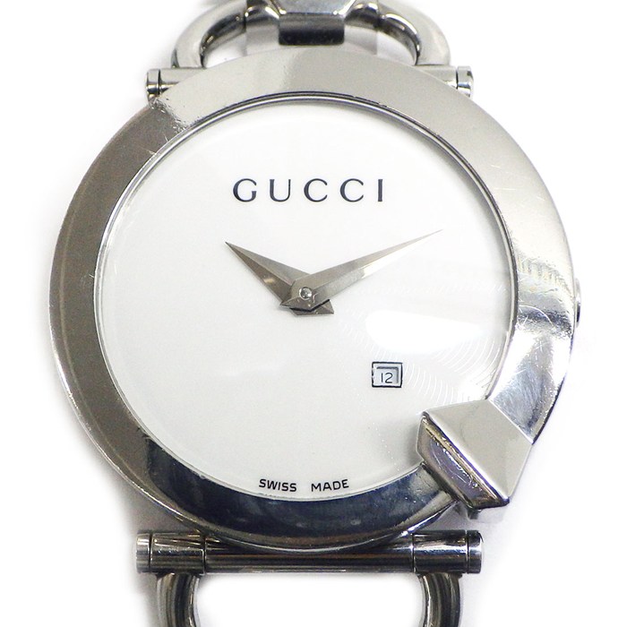グッチ GUCCI 腕時計 キオド 122.5 ホワイトギョーシェ文字盤 SS クオーツアナログ 【中古】